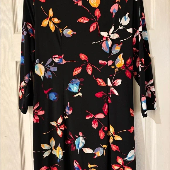 Jennifer Lopez Red and Orange Bodycon Dress Cowl Neck 3/4 Sleeve XL - Picture 4 of 7